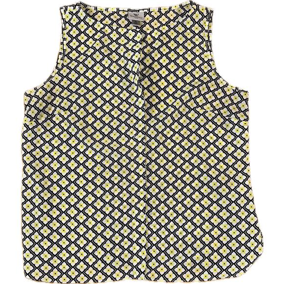 Worthington Petite Blouse  Geometric Sleeveless Multicolor Women's Top‎ PL - Picture 1 of 4